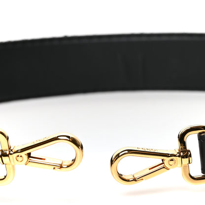 Fendi Calfskin Sequin FF Strap You Black Gold 3 of 5