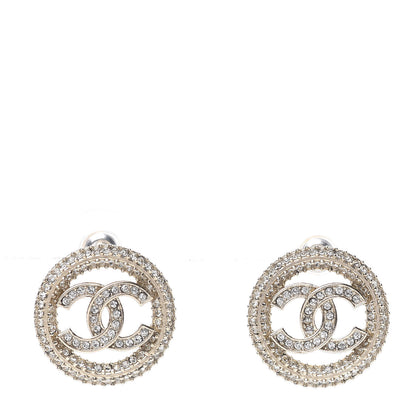 Chanel Crystal CC Vendome Round Earrings Gold 1 of 5