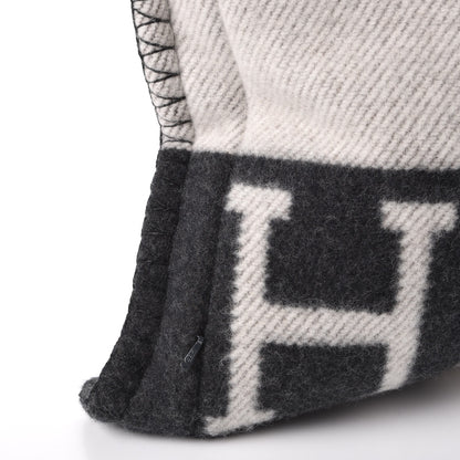 Hermes Wool Cashmere Avalon Pillow PM Ecru Gris Fonce 5 of 6