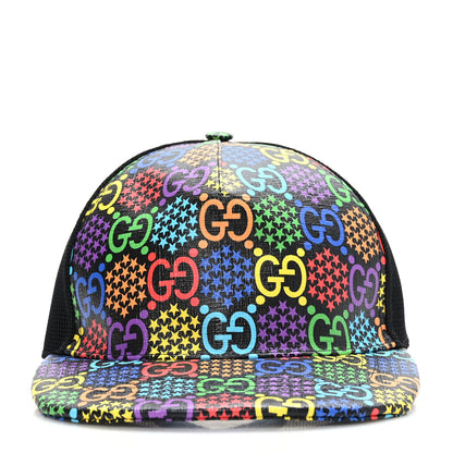 Gucci GG Supreme Monogram Psychedelic Baseball Hat L 59 Black 2 of 8