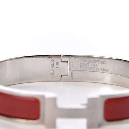 Hermes Matte Enamel Narrow Clic Clac HH Bracelet GM Rouge H 4 of 4