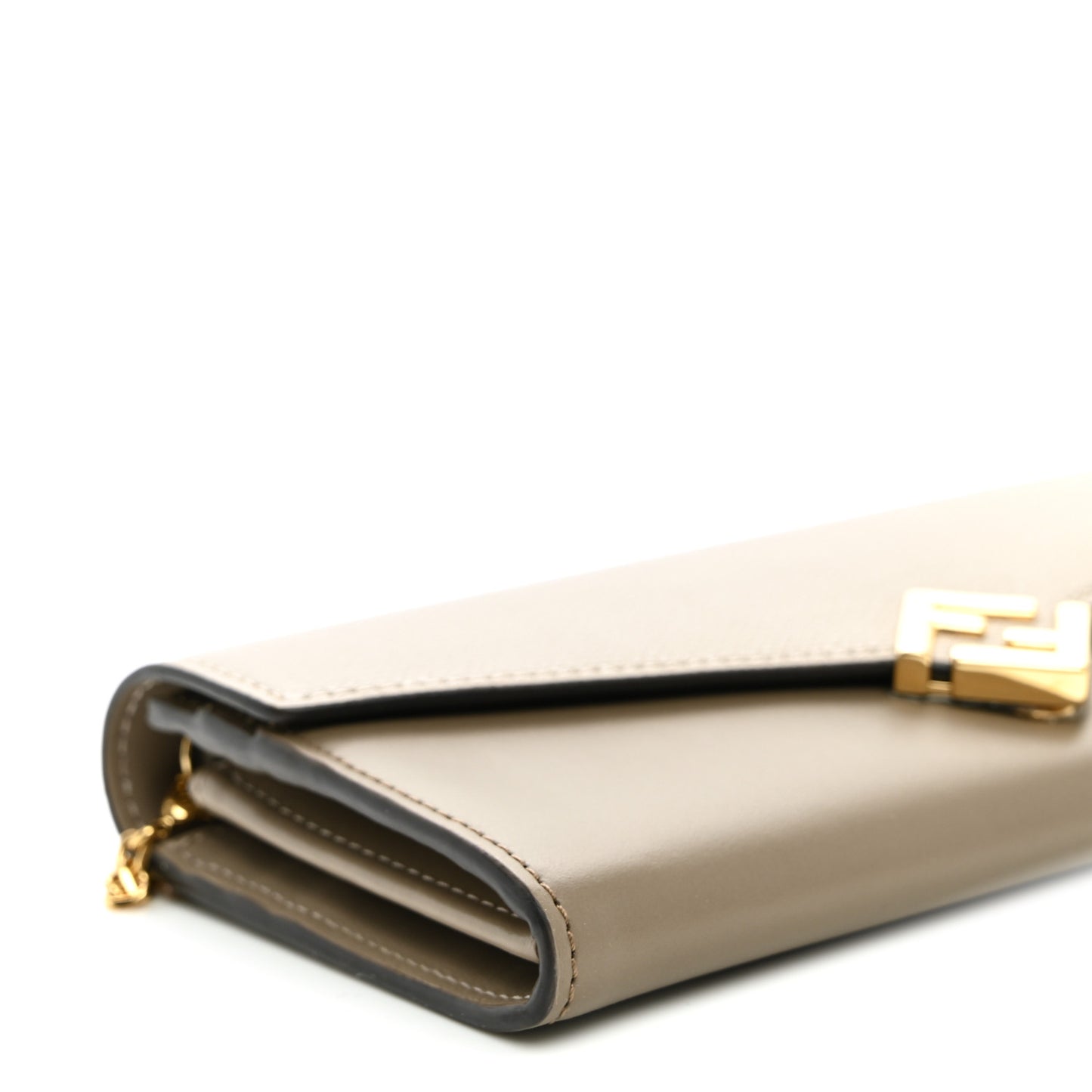 Vitello King Cruise FF Diamonds Continental Envelope Wallet On Chain Gianduia
