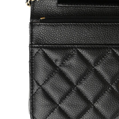 Chanel Caviar Quilted Wallet on Chain WOC Black 12 of 14