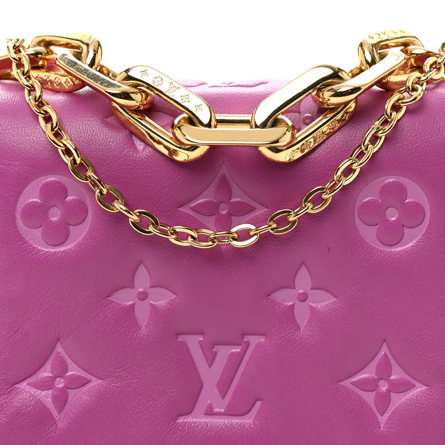 Lambskin Embossed Monogram Coussin Belt Bag Orchid