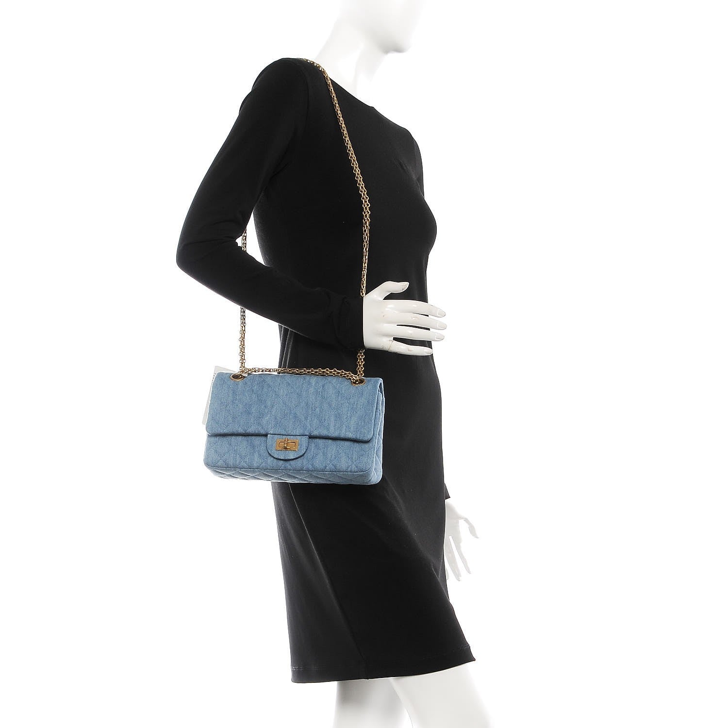 Chanel Denim Quilted 2.55 Reissue 225 Flap Light Blue 3 of 8