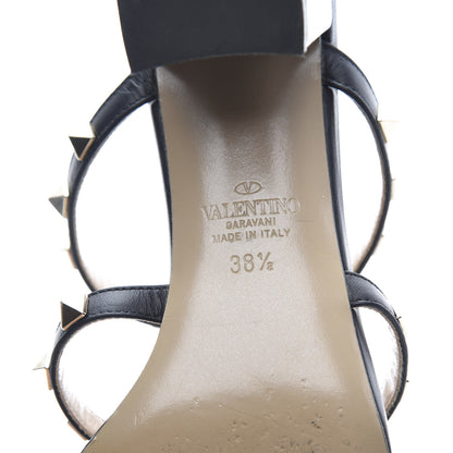 Valentino Garavani Calfskin Rockstud 60mm Caged Slide Sandals 38.5 Black 8 of 9
