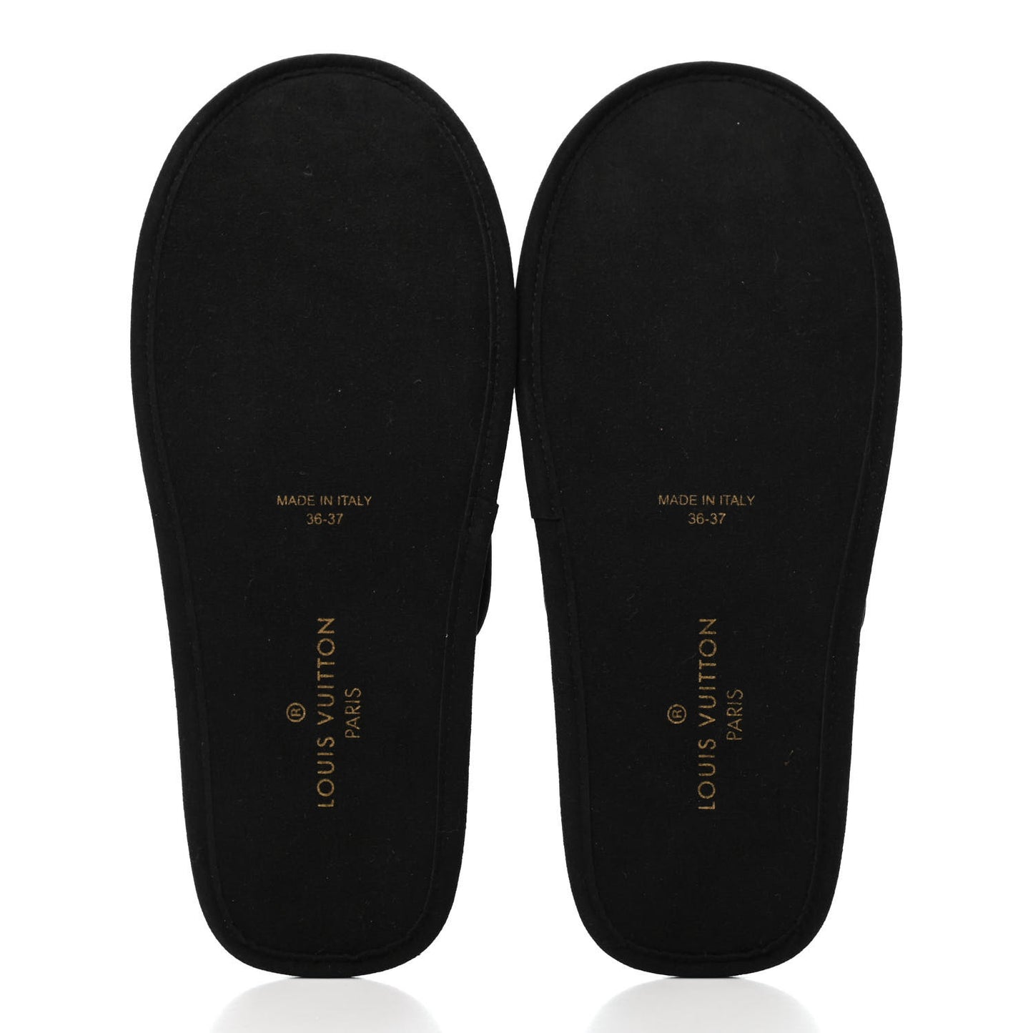 Satin LV Suite Flat Mule Black 36-37