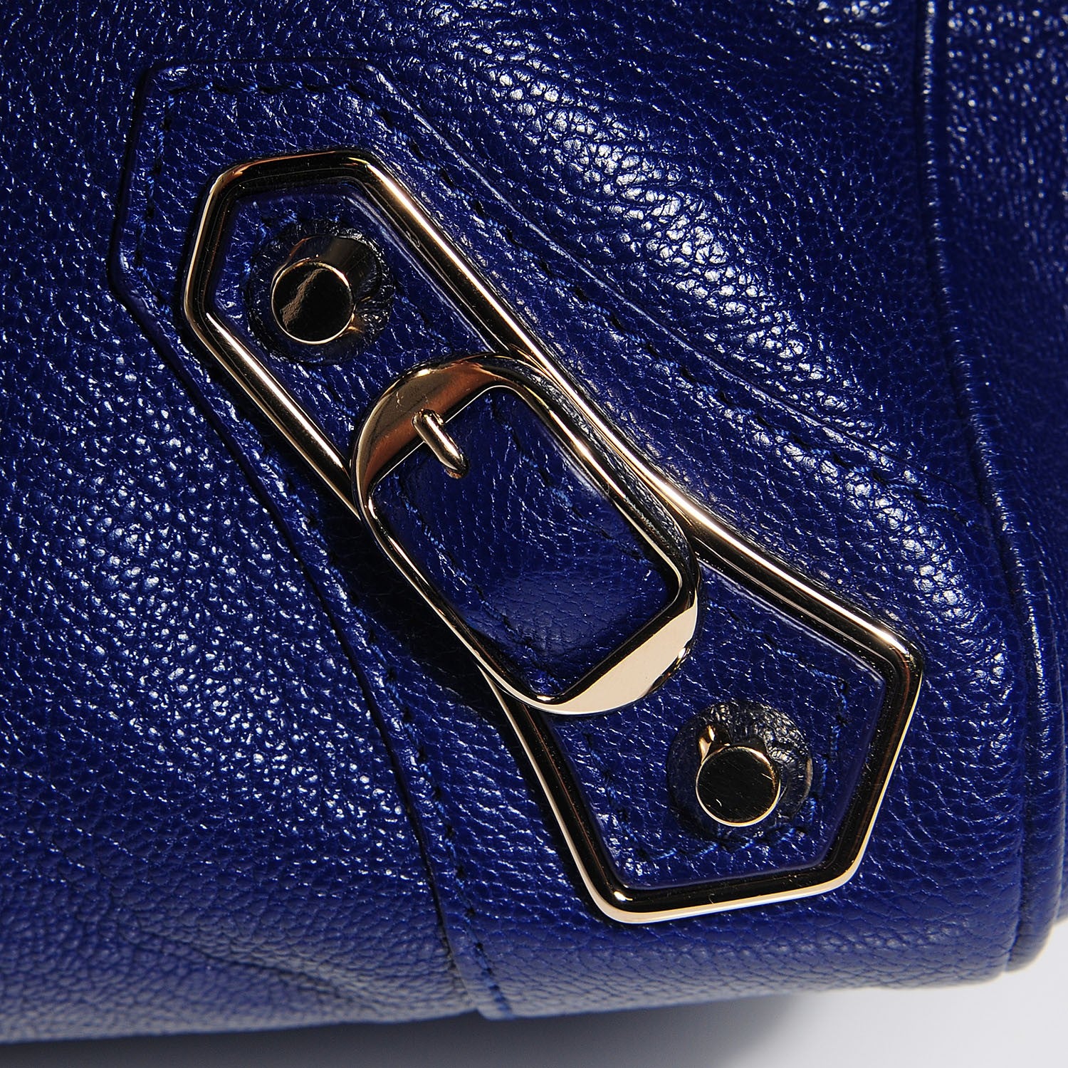 Balenciaga Chevre Gold Metallic Edge Hardware Velo Bleu Roi 9 of 14