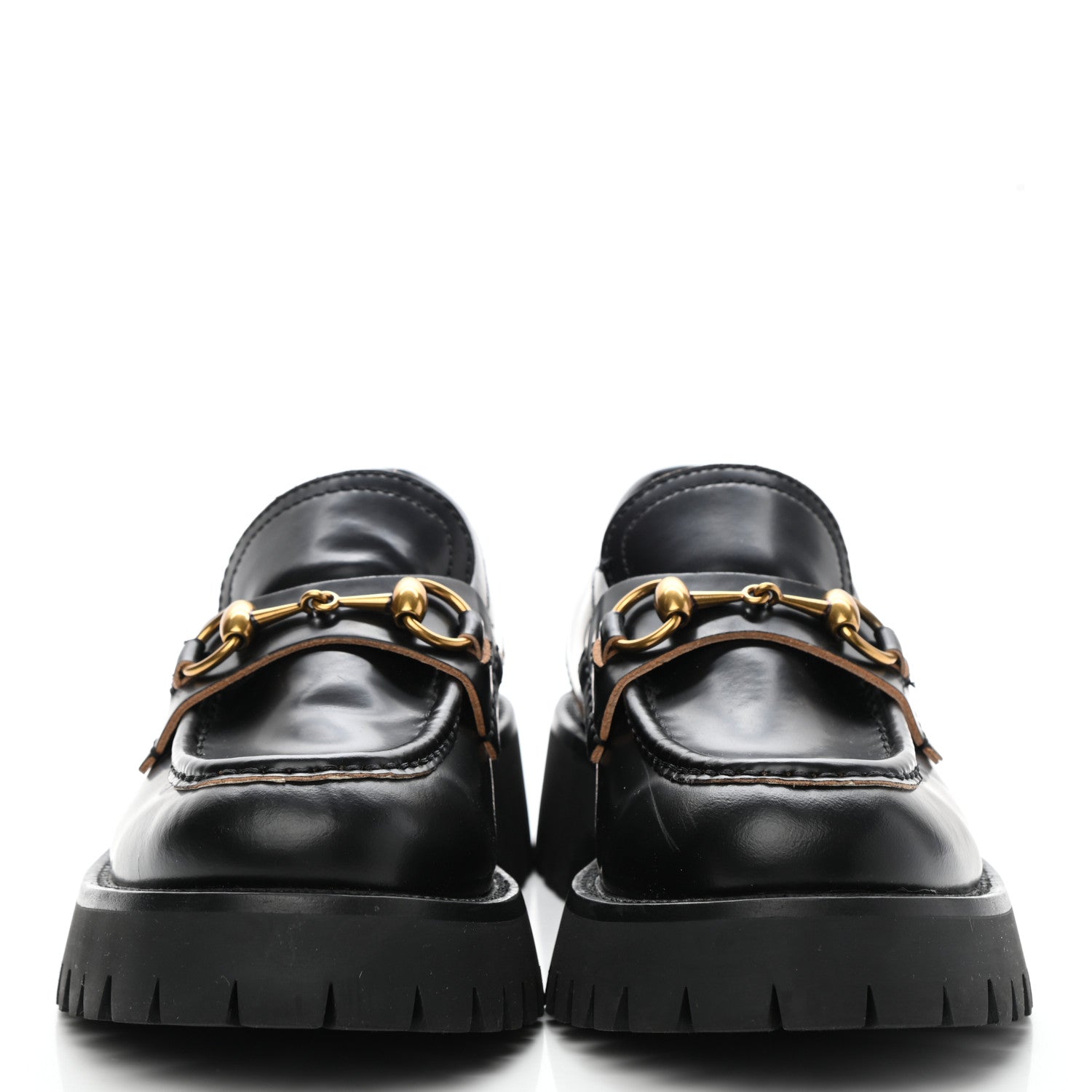Gucci Cordovan Lux Womens Harald Horsebit 25mm Platform Loafers 38 Black 2 of 10