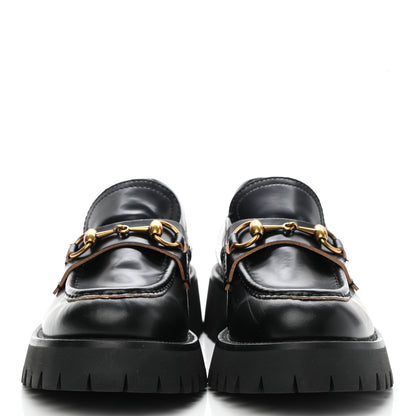 Gucci Cordovan Lux Womens Harald Horsebit 25mm Platform Loafers 38 Black 2 of 10