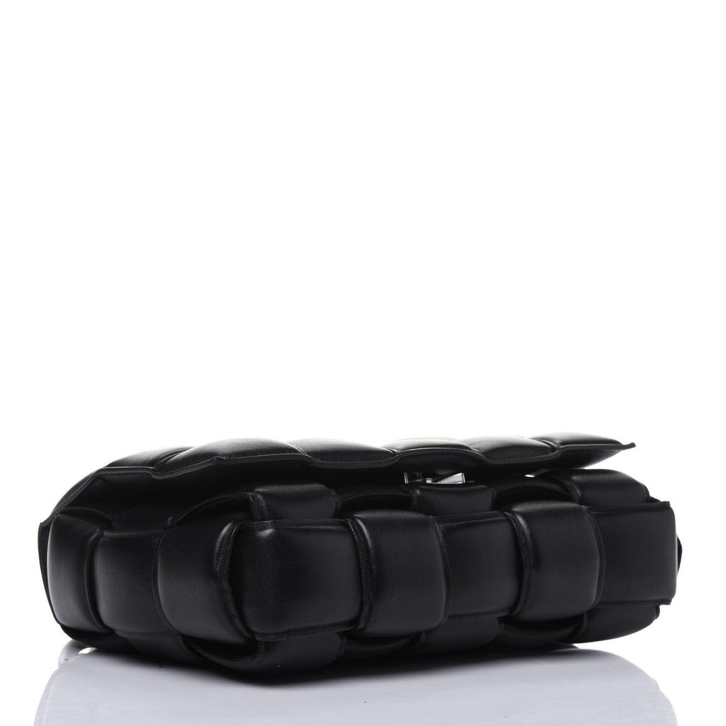 Lambskin Maxi Intreccio Padded Chain Cassette Crossbody Bag Black