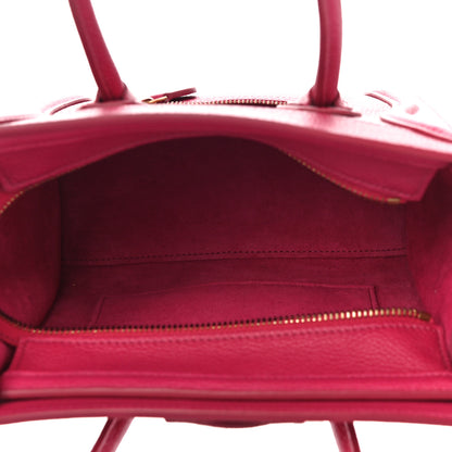 Celine Drummed Calfskin Nano Luggage Fuchsia 7 of 10