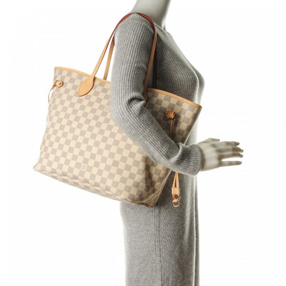 Louis Vuitton Damier Azur Neverfull MM Rose Ballerine 2 of 8