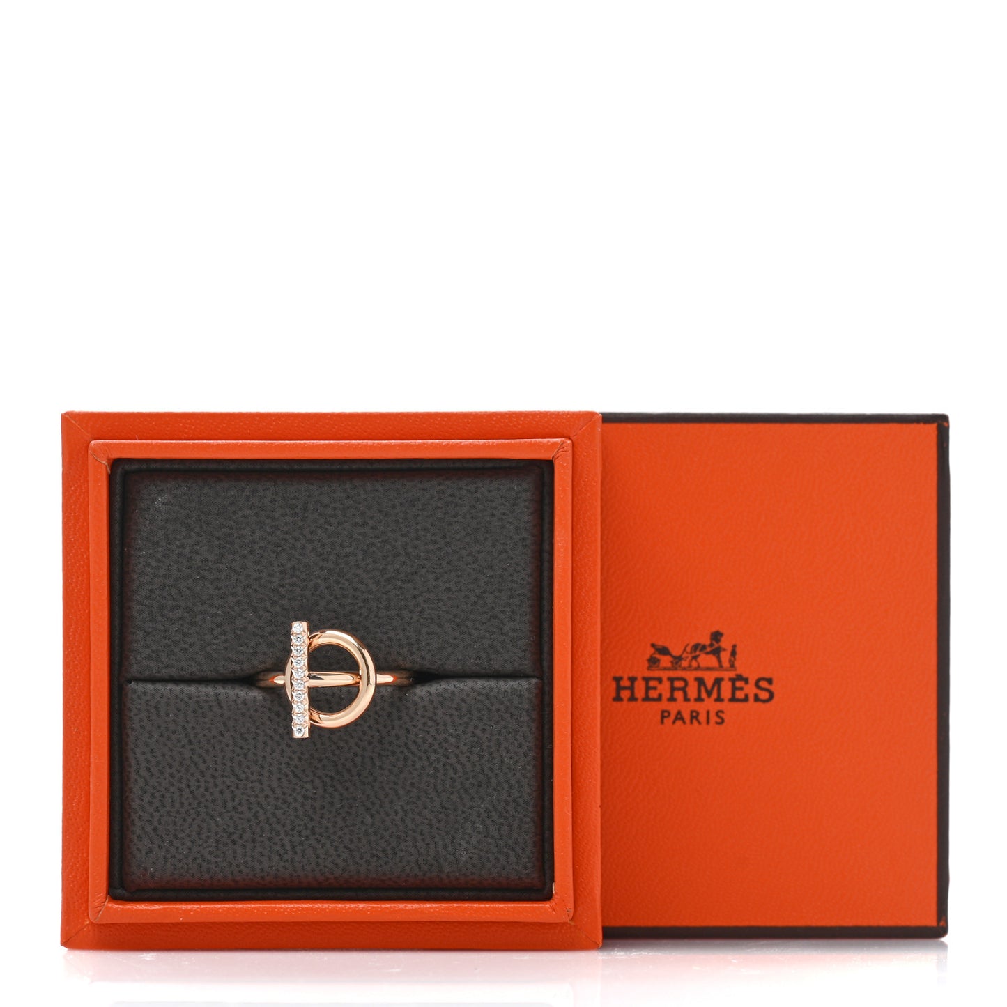 18K Rose Gold Diamond PM Echappee Ring 52 6