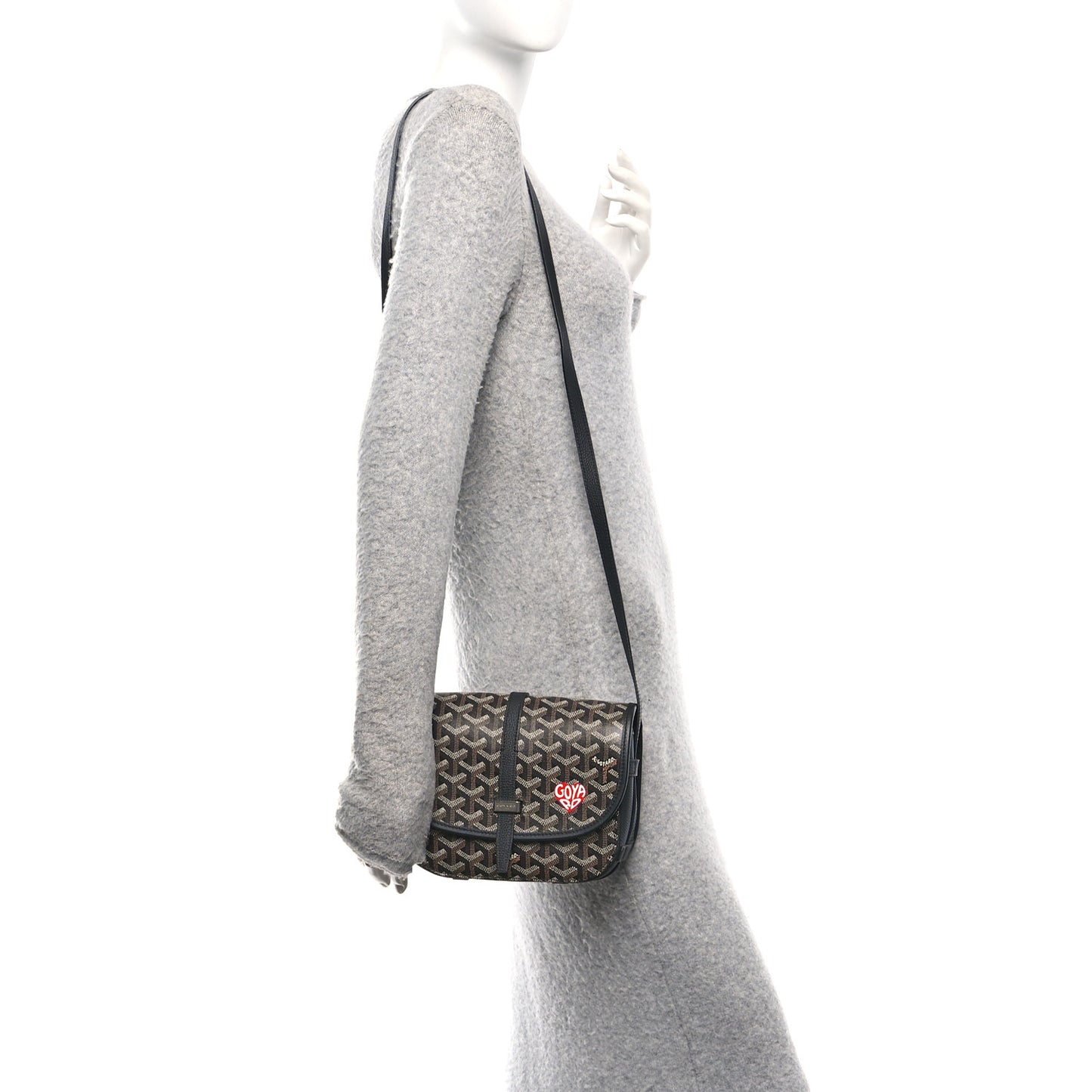 Goyardine Coeur Belvedere II PM Messenger Bag Black