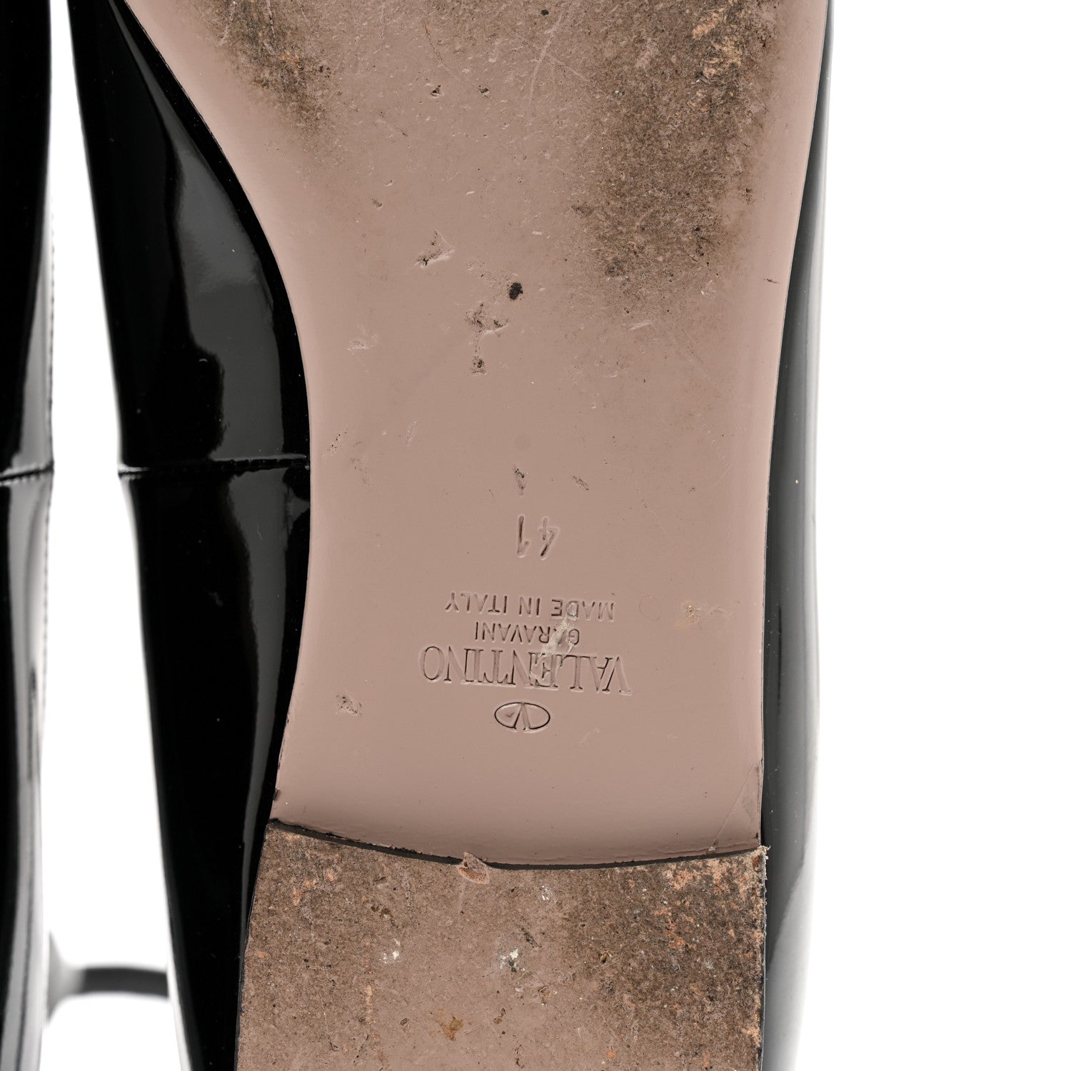 Valentino Garavani Patent Ballerina Ankle Strap Flats 41 Black 6 of 9