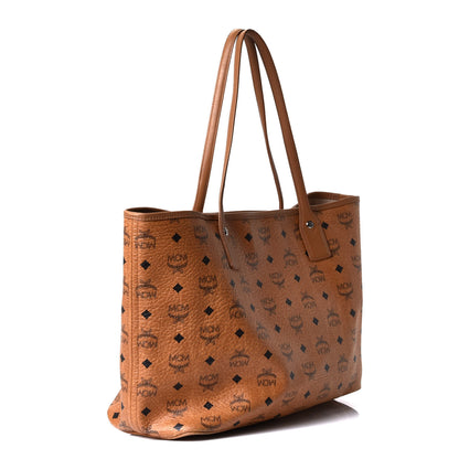 MCM Visetos Crocodile Embossed Medium Liz Shopper Tote Cognac 2 of 9