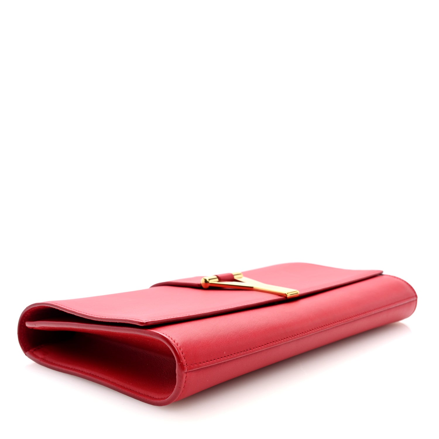 Saint Laurent Calfskin Classic Y Ligne Clutch Red 4 of 6