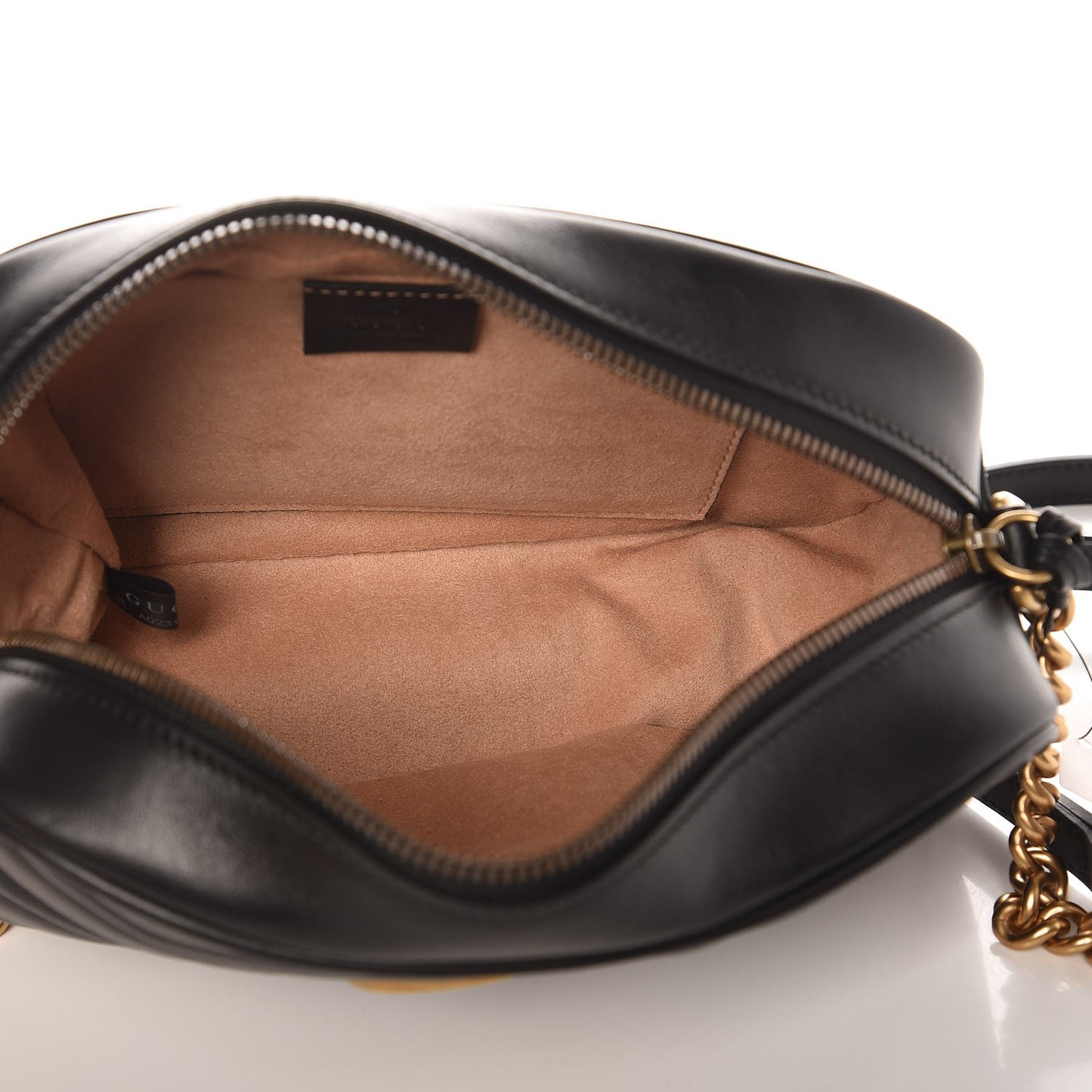 Calfskin Matelasse Small GG Marmont Chain Shoulder Bag Black