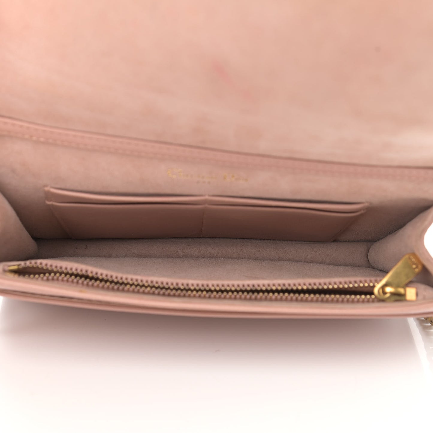 Calfskin Studded Diorama Wallet on Chain Pouch Nude