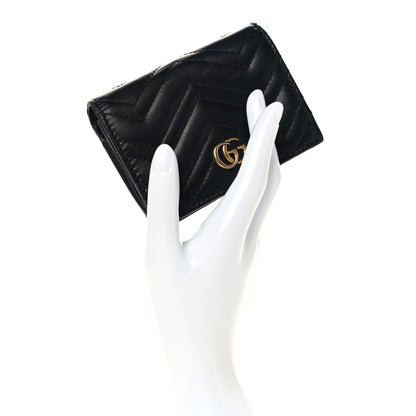Gucci Calfskin Matelasse GG Marmont Card Case Black 2 of 9