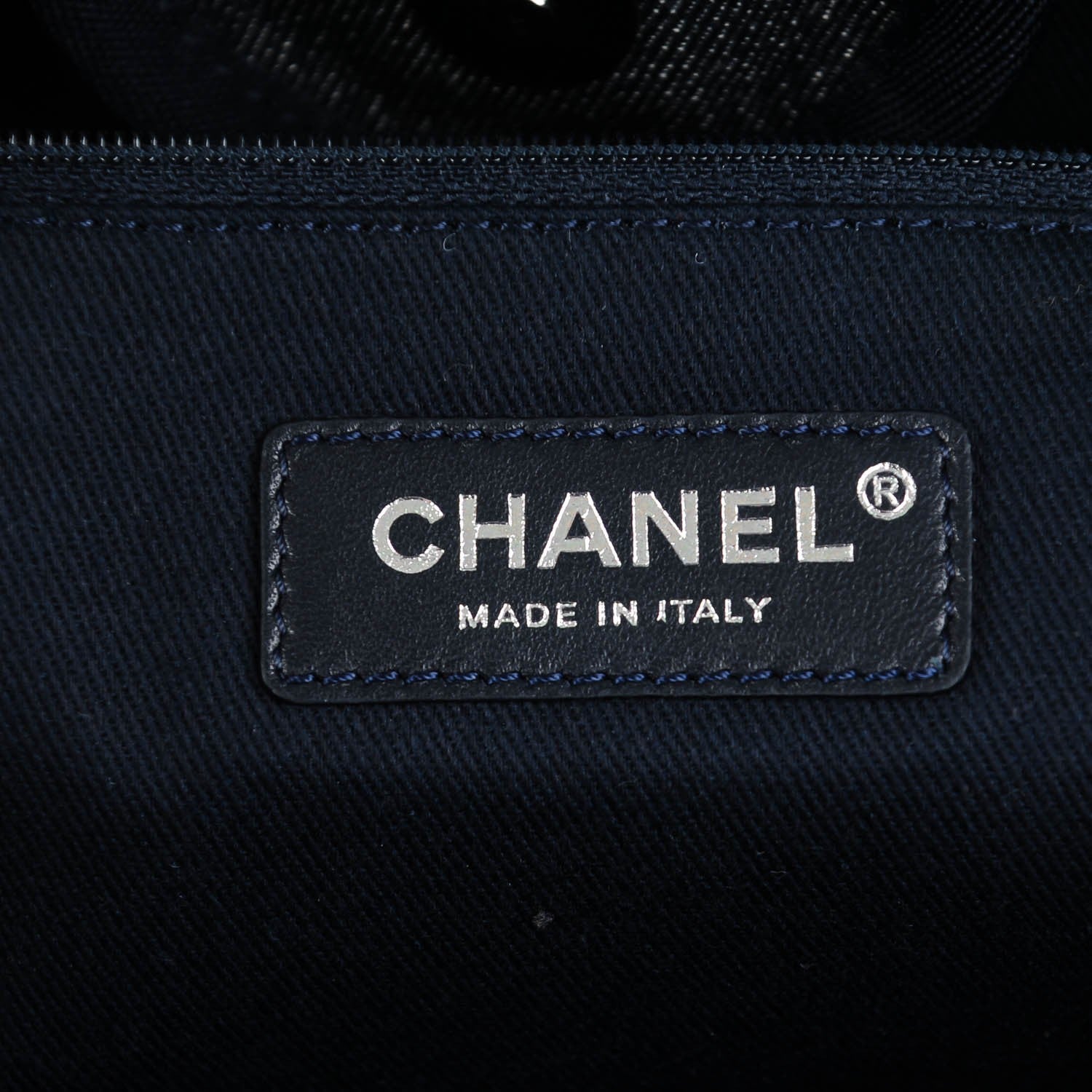 Chanel Denim Large Deauville Tote Dark Blue 6 of 7