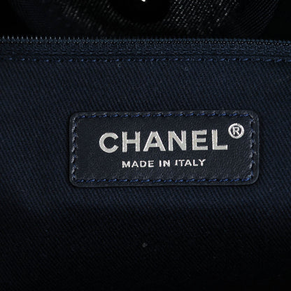Chanel Denim Large Deauville Tote Dark Blue 6 of 7