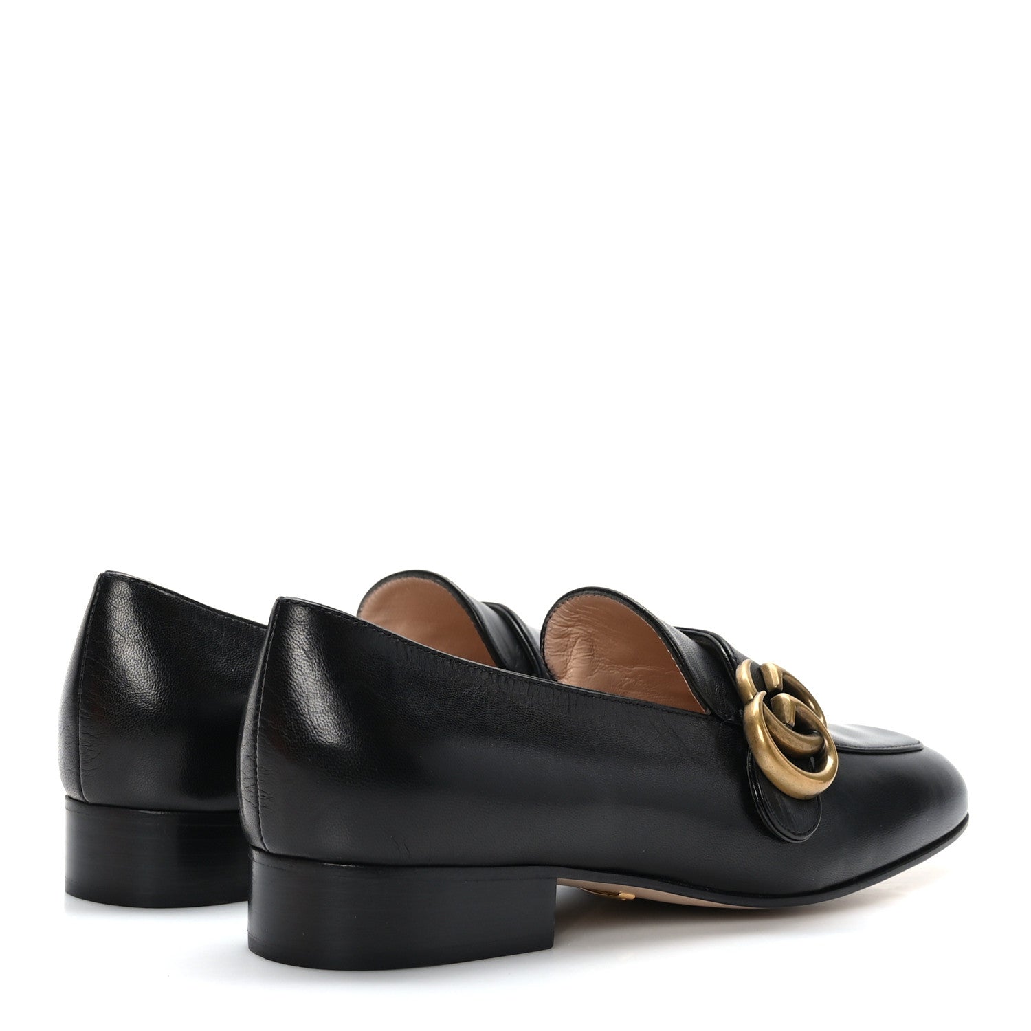 Gucci Malaga Kid Womens GG Marmont Loafers 35 Black 4 of 8