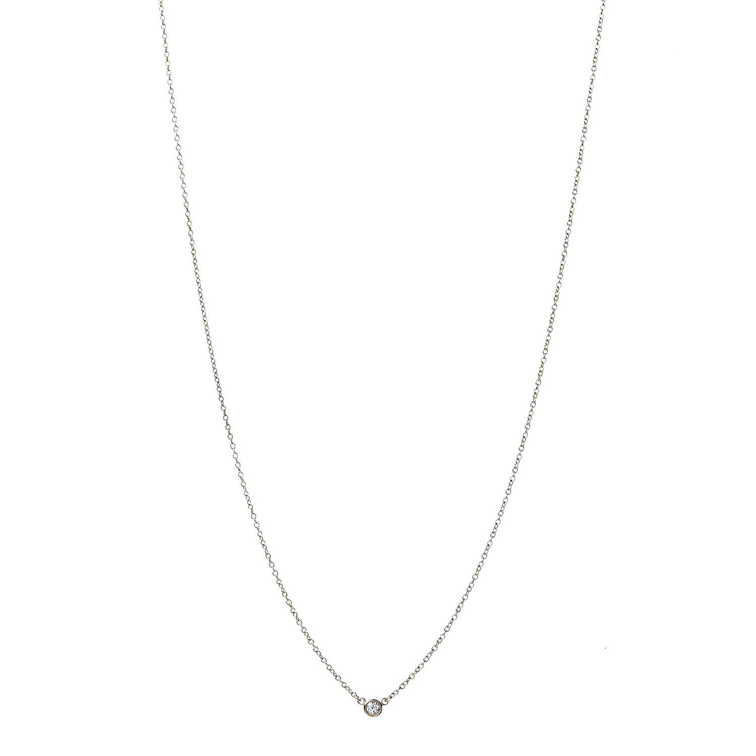 Tiffany 18K Yellow Gold Diamond .05ct Elsa Peretti Diamonds by the Yard Pendant Necklace 1 of 8