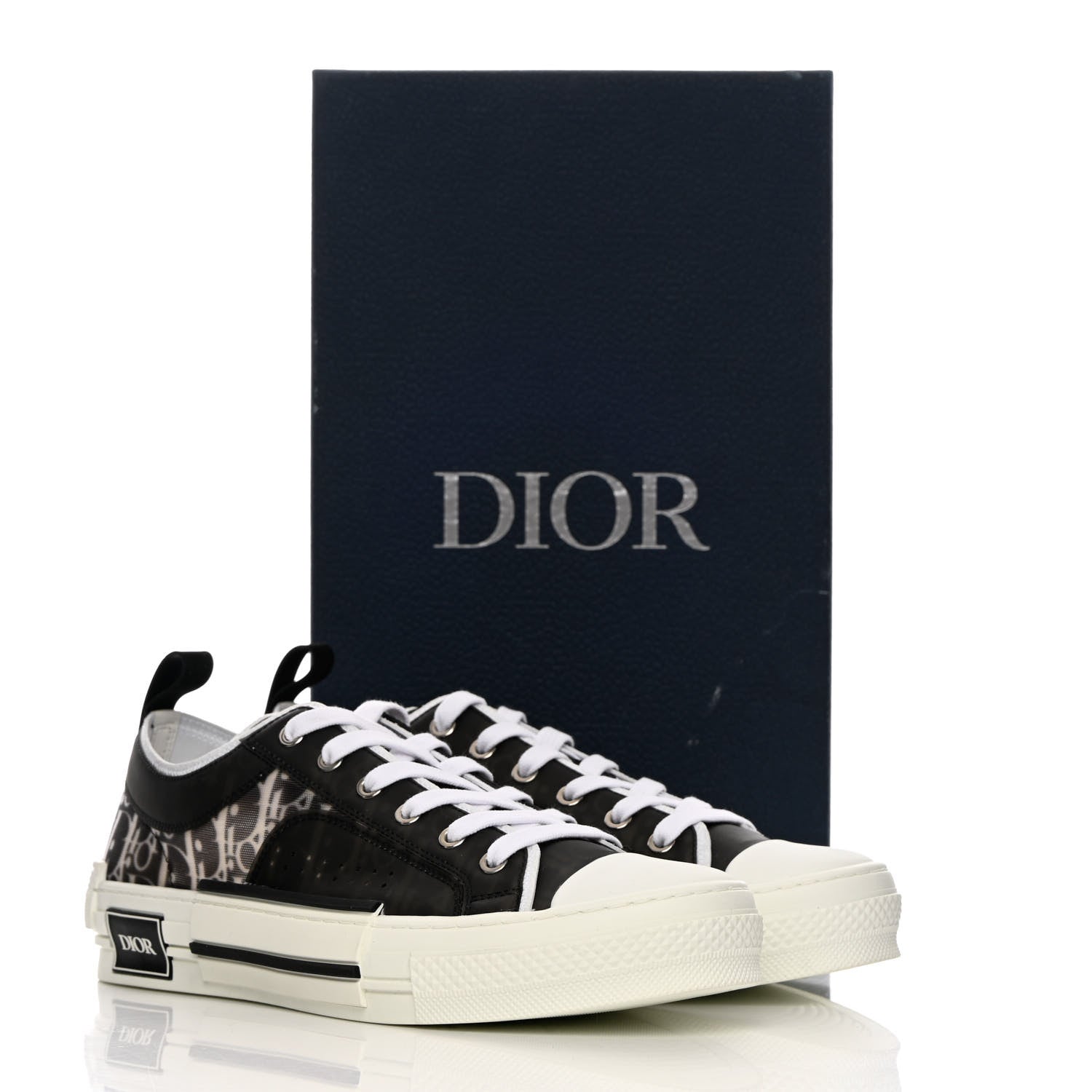 Christian Dior Technical Canvas Mesh Oblique Printed Mens B23 Low Top Sneaker 42 Black Beige 11 of 11