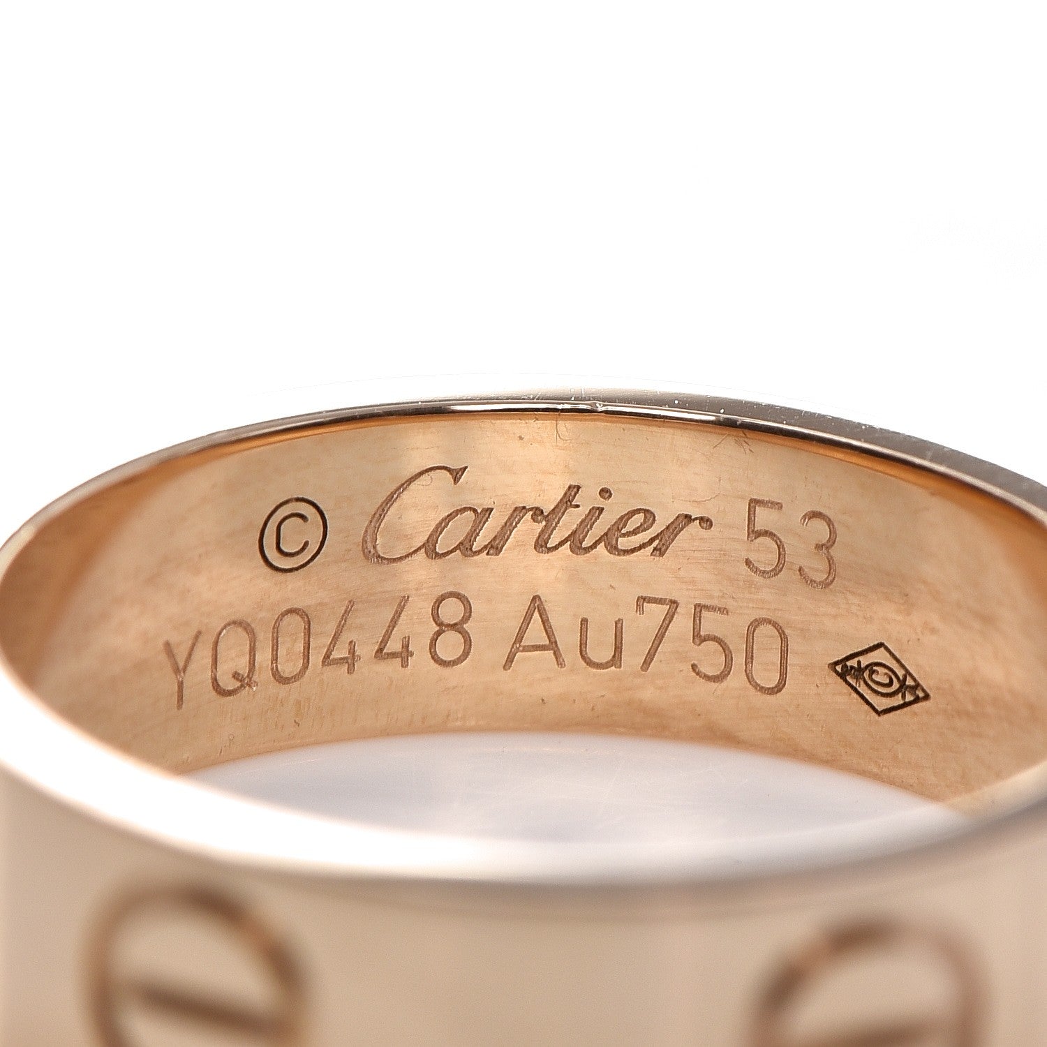 Cartier 18K Yellow Gold 5.5mm LOVE Ring 53 6.5 3 of 4