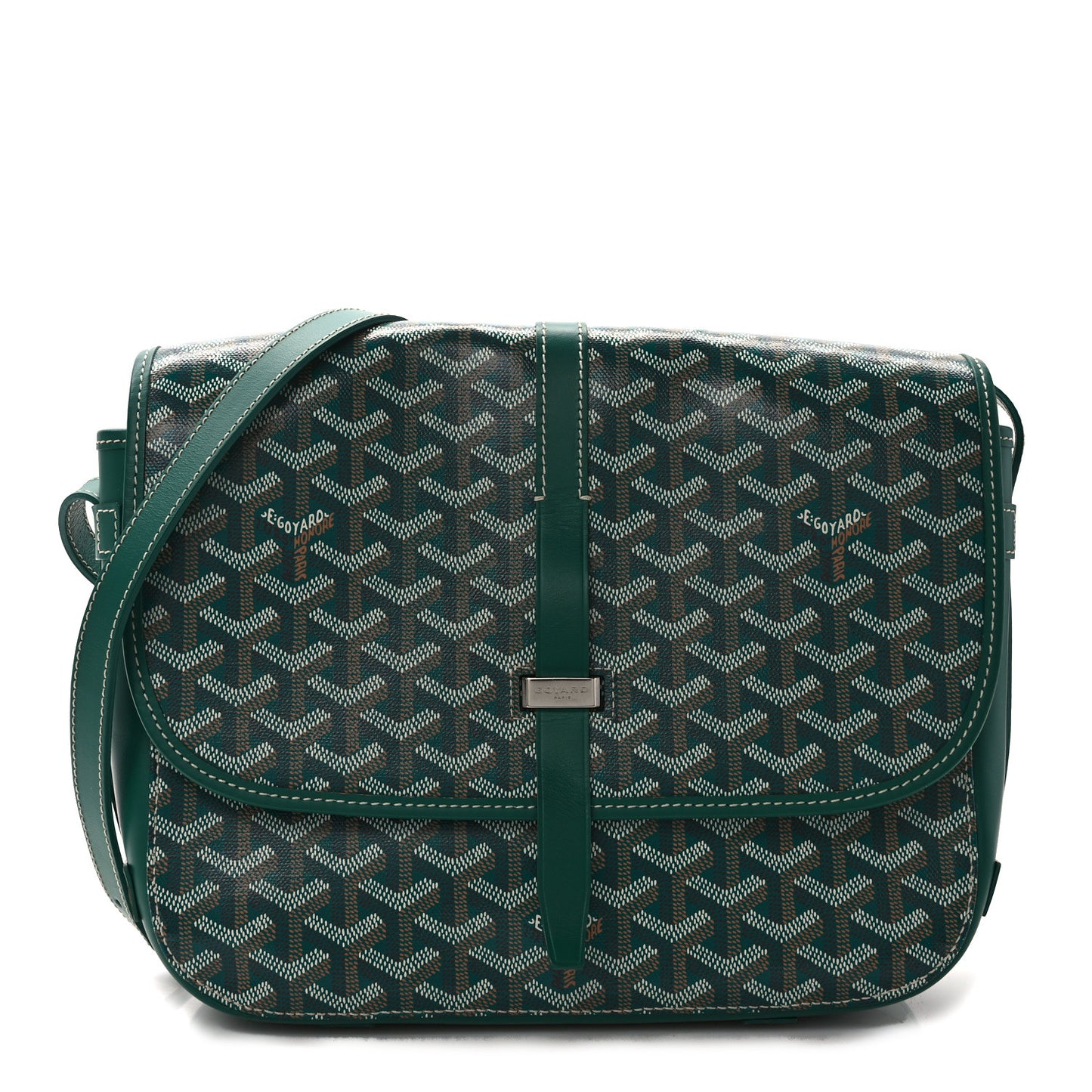 Goyardine Belvedere II MM Messenger Bag Green