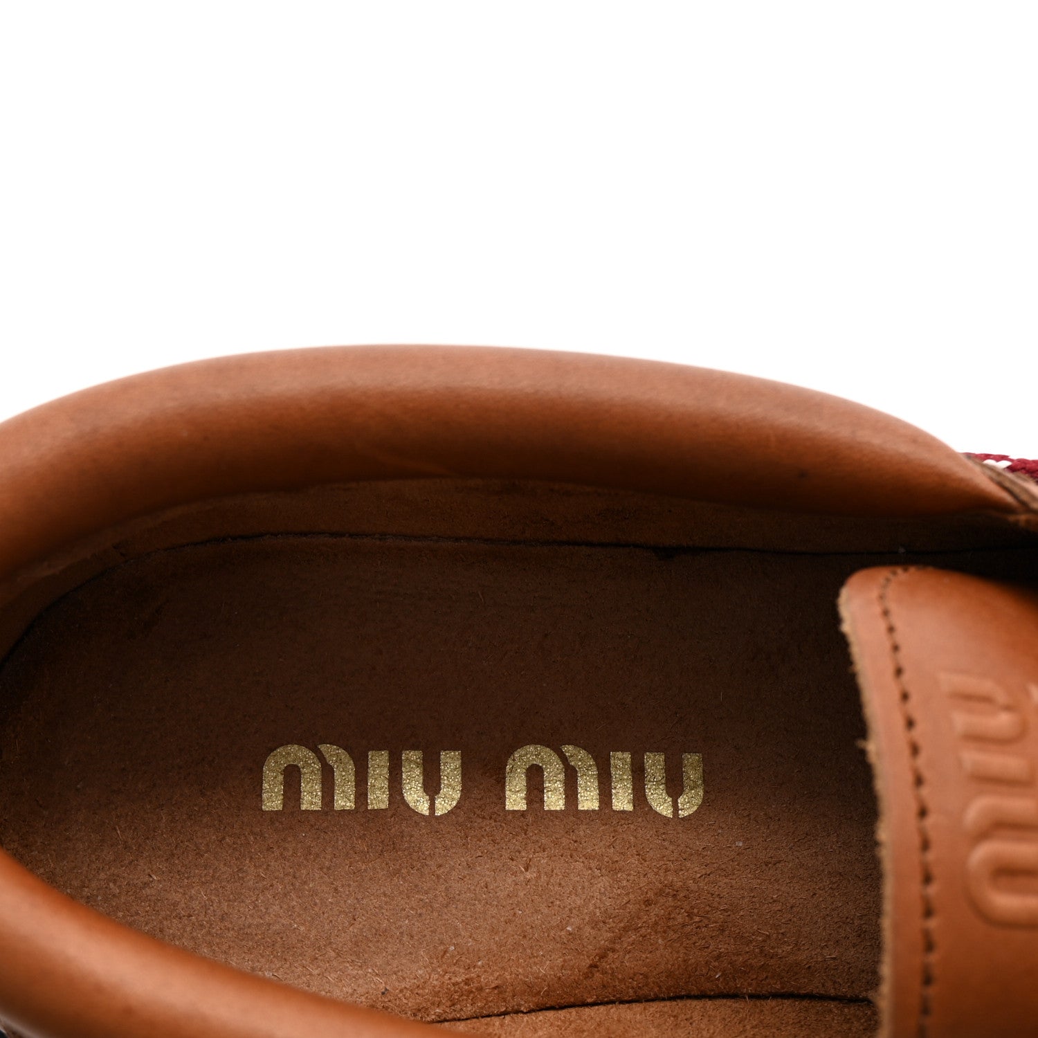 Miu Miu Vitello Platform Loafers 38.5 Cognac 8 of 10