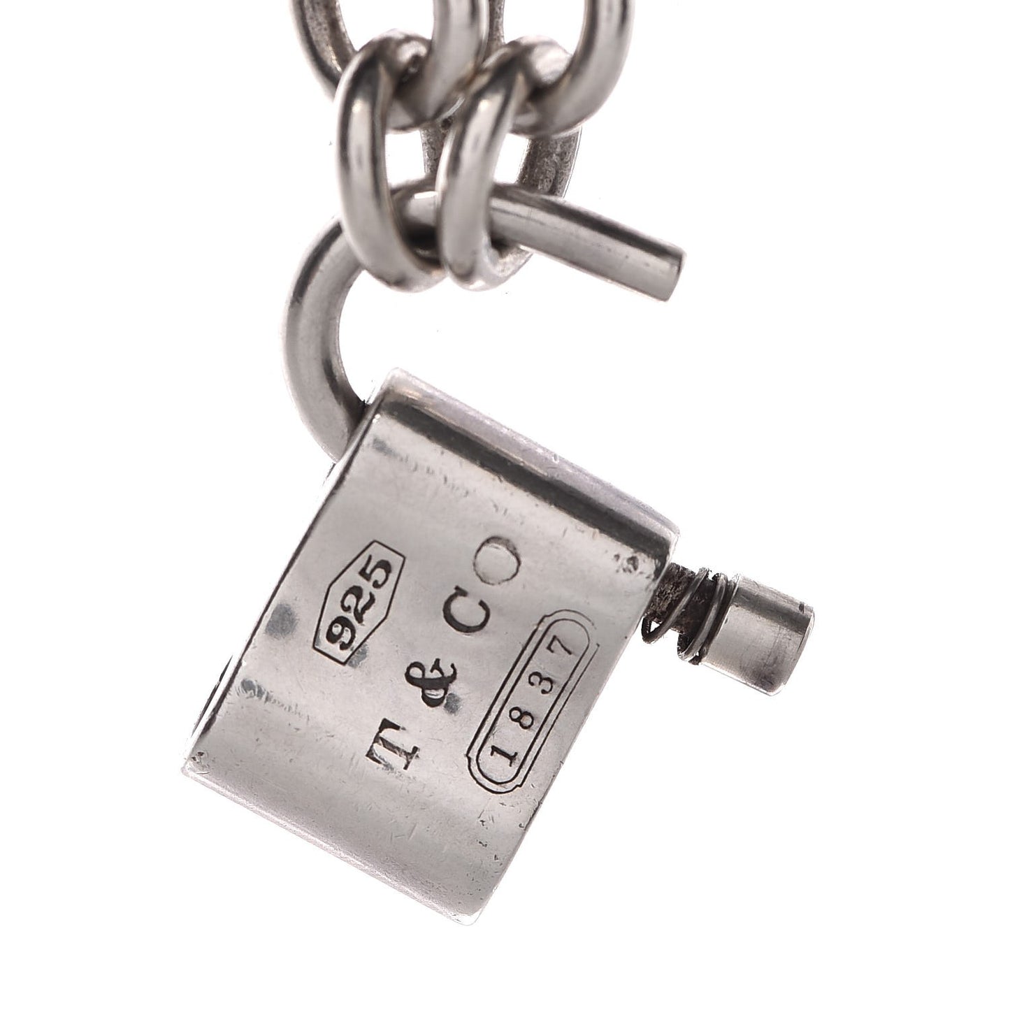 Sterling Silver 1837 Lock Charm Necklace