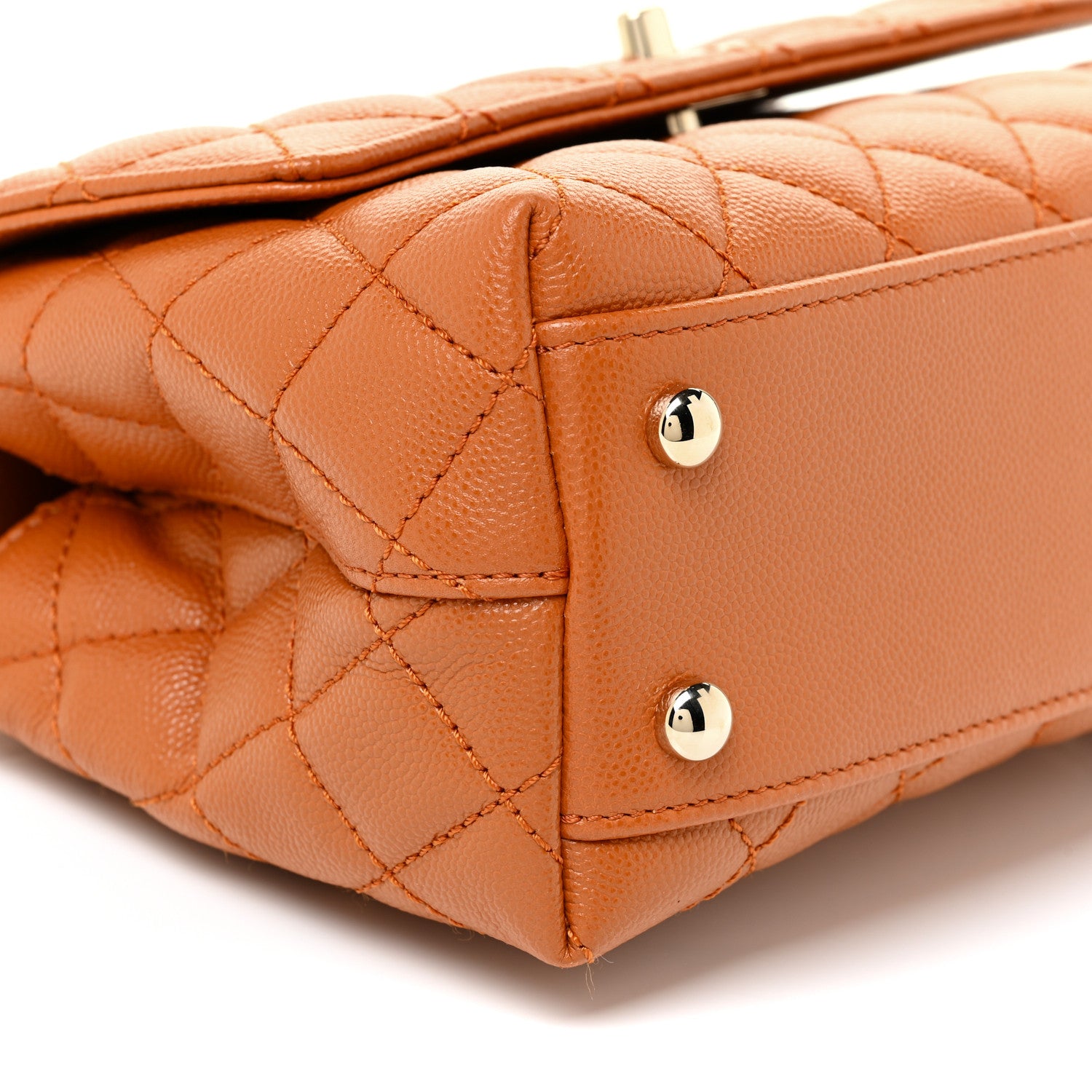 Chanel Caviar Quilted Mini Coco Handle Flap Light Brown 10 of 15