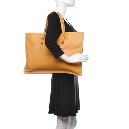 Lanvin Calfskin Turnlock Flat Tote Jaune 2 of 12