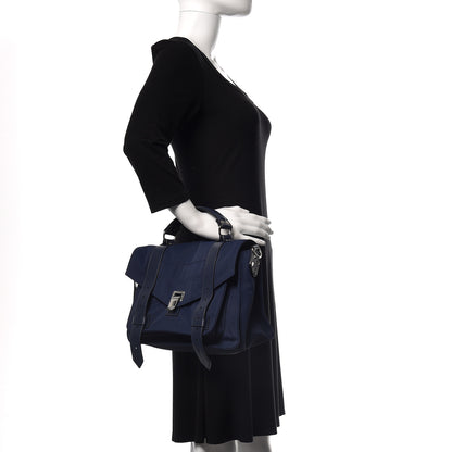 Proenza Schouler Nylon Calfskin Medium PS1 Satchel Indigo 3 of 10