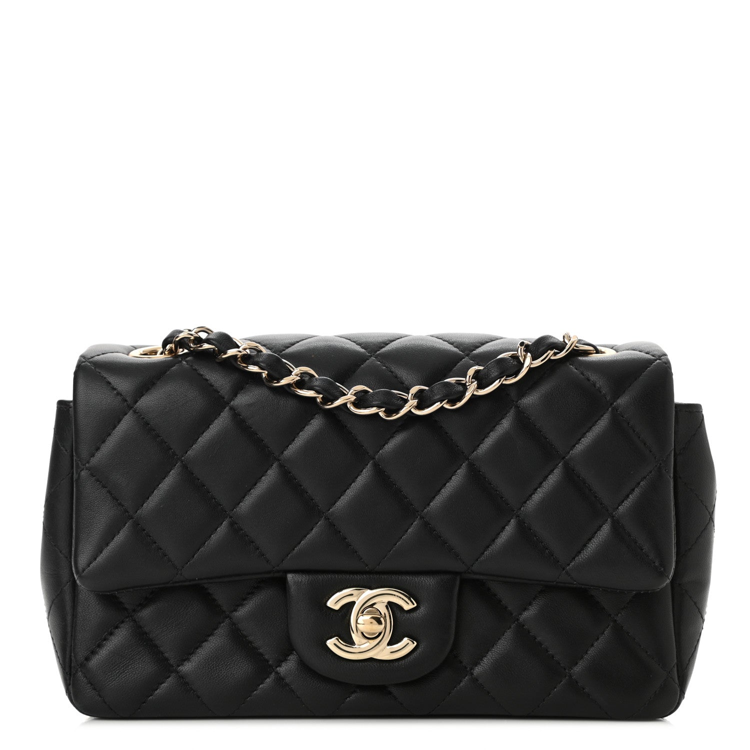 Chanel Lambskin Quilted Mini Rectangular Flap Black 1 of 10