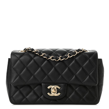 Chanel Lambskin Quilted Mini Rectangular Flap Black 1 of 10