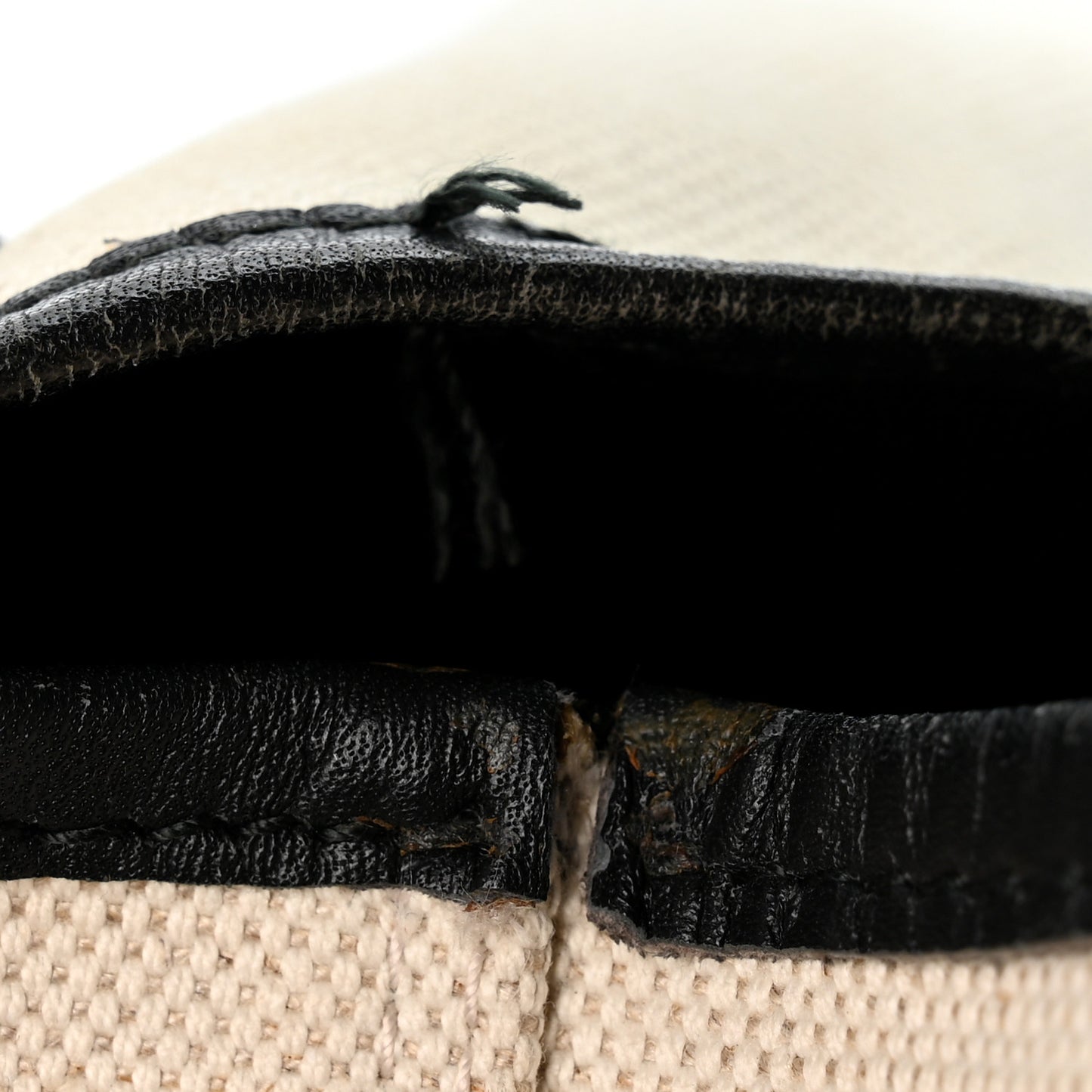 Cotton Canvas Satin Calfskin S Navy Cabas Natural Black