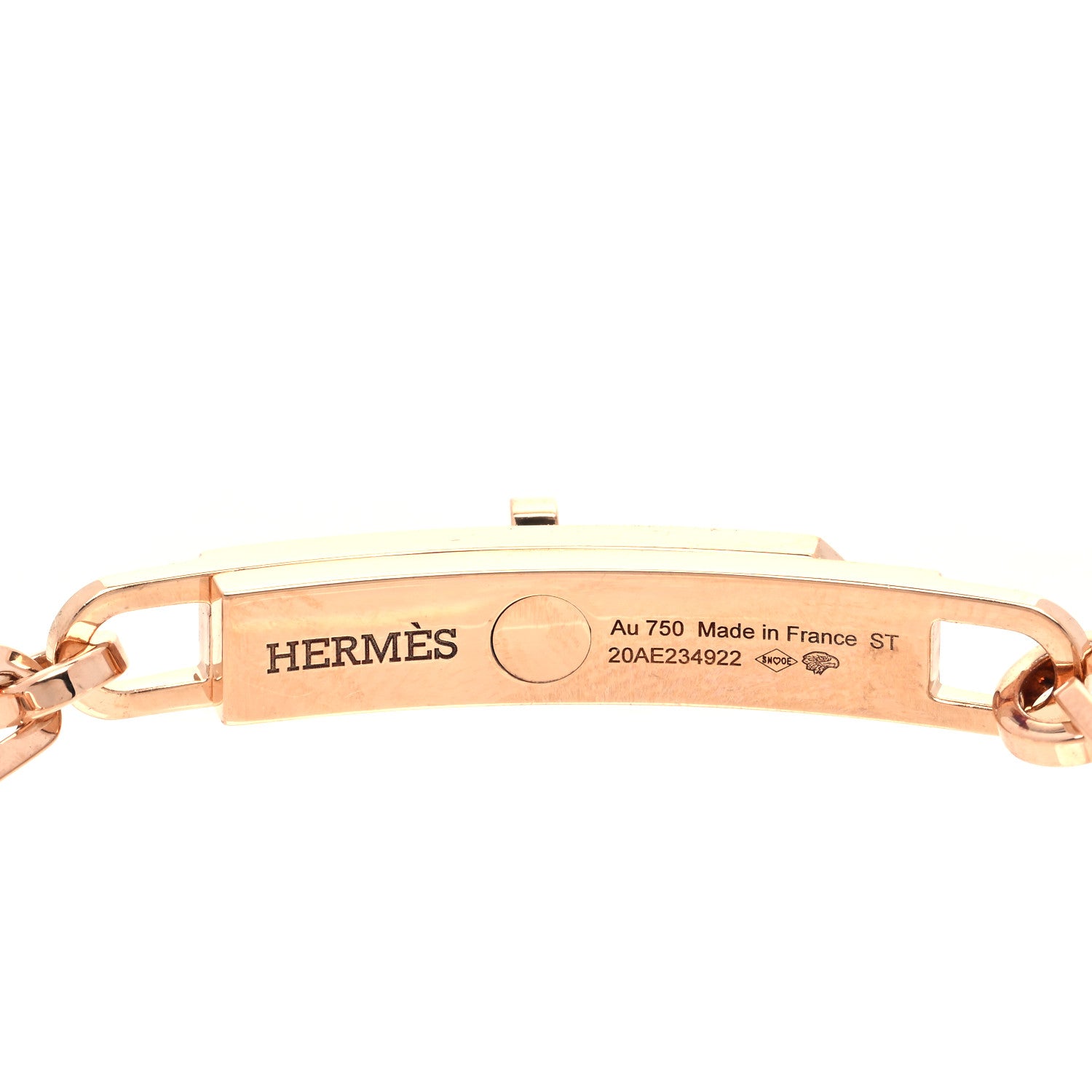 Hermes 18K Rose Gold Diamond Pave PM Kelly Chaine Bracelet ST 4 of 5