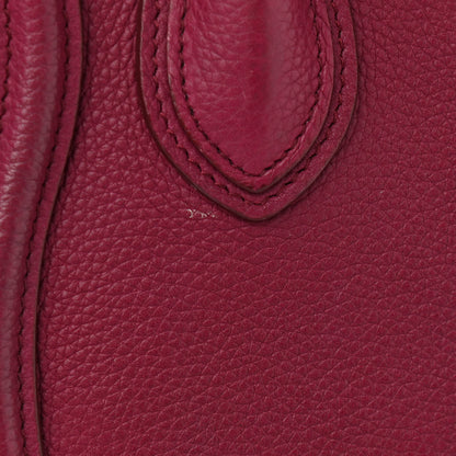 Celine Drummed Calfskin Nano Luggage Plum 11 of 12