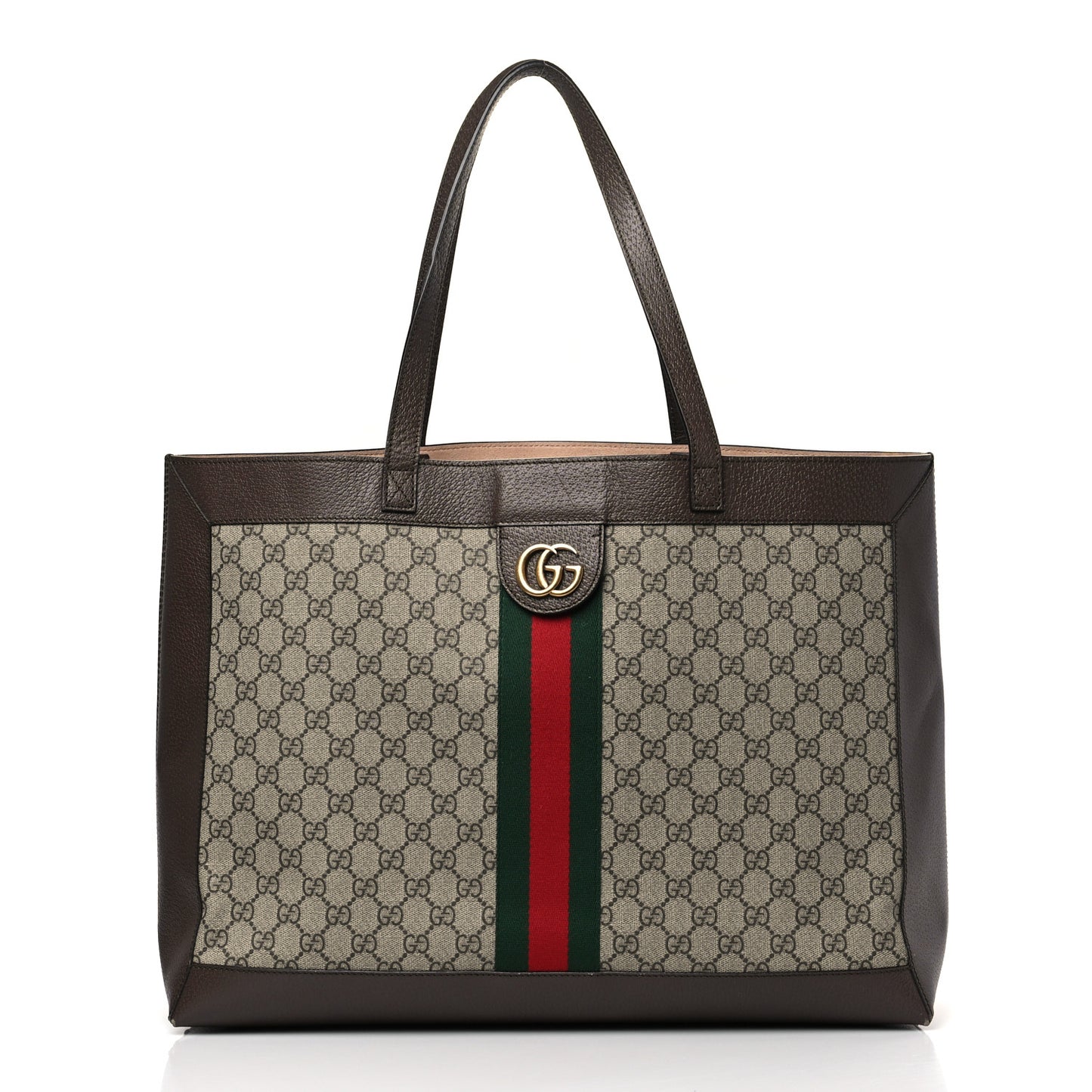 GG Supreme Monogram Web Ophidia Tote Brown