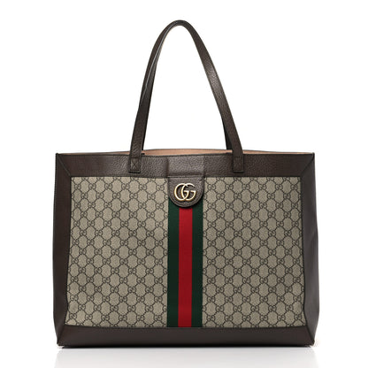 Gucci GG Supreme Monogram Web Ophidia Tote Brown 3 of 10