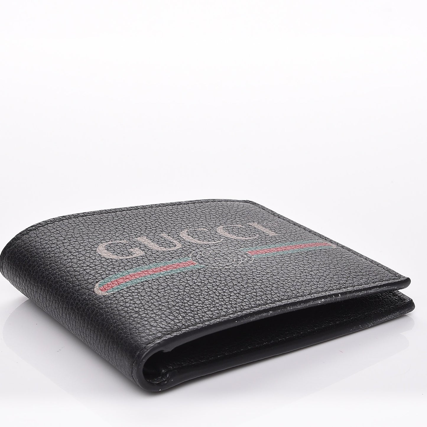 Cripto Calfskin Logo Bi-Fold Wallet Black Grege