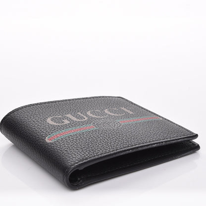 Gucci Cripto Calfskin Logo Bi-Fold Wallet Black Grege 4 of 7