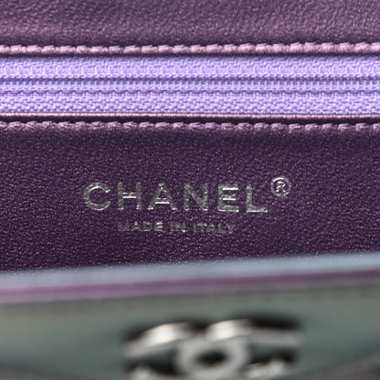 Chanel Iridescent Lambskin Quilted Clutch Dark Purple 6 of 8