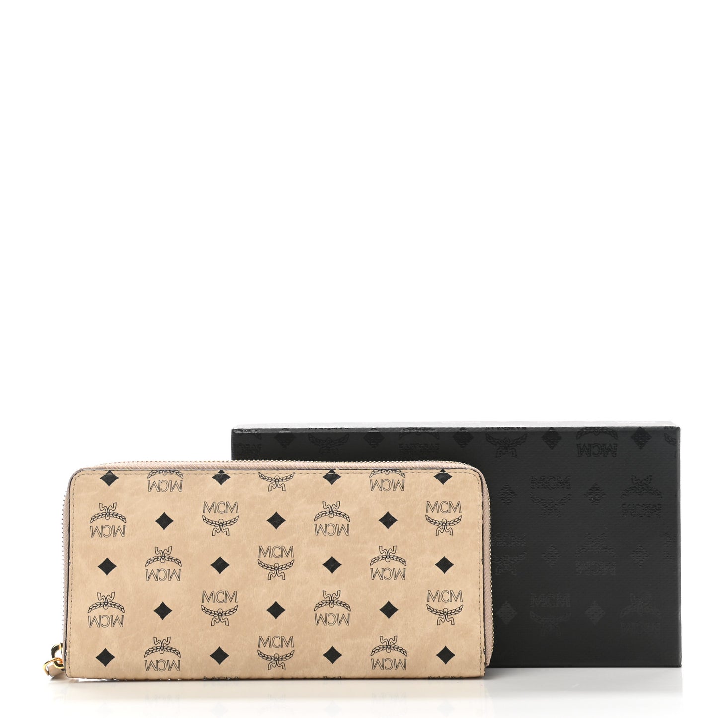 Visetos Large Zip Around Wallet Beige
