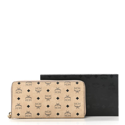 MCM Visetos Large Zip Around Wallet Beige 7 of 7