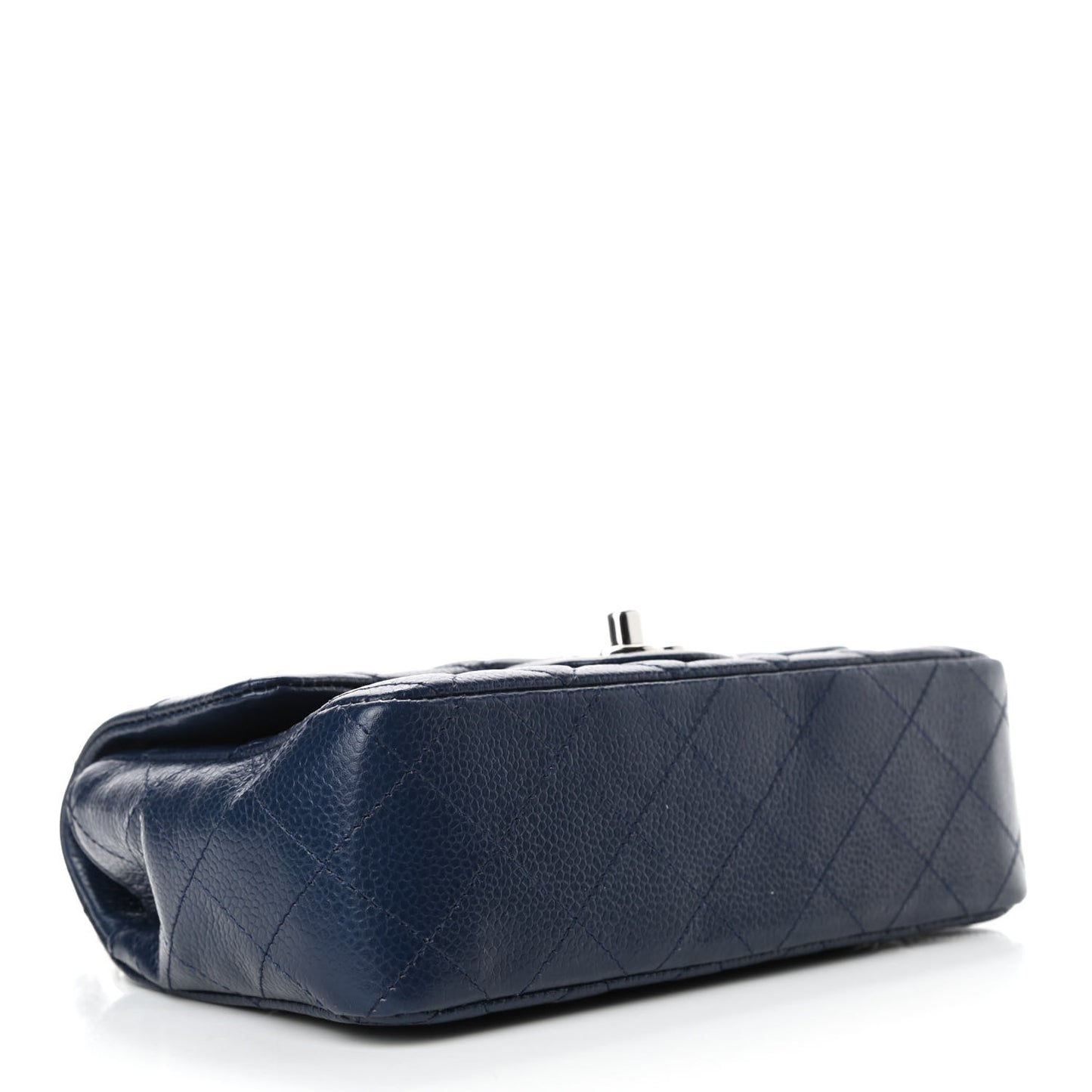 Caviar Quilted Mini Rectangular Flap Navy